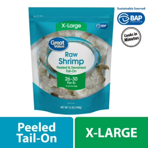 Great Value Frozen Peeled Tail on Extra Large Shrimp